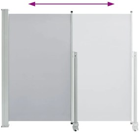 Toldo lateral retrátil para pátio 140x300 cm cinzento