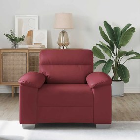 Poltrona 60 cm couro artificial vermelho tinto