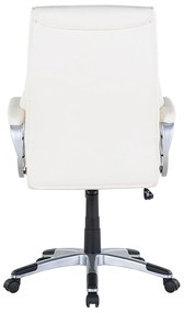 Cadeira de escritório branco e creme em pele sintética altura ajustável TRIUMPH Beliani