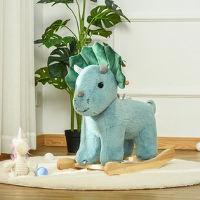 Brinquedo de Baloiço de Dinossauro, 64 x 30 x 54 cm, Efeito Sonoro de Rugido, Verde Escuro