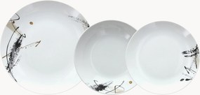 Conjunto de loiça em porcelana Madison Poivre, 6 pessoas, conjunto de 18