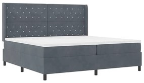 Cama Box Spring com Colchão VidaXL Cinza Escuro 200x200 cm Veludo