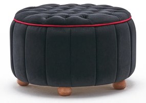 Pouffe Jasmin – Anthracite &amp; Pink – 65 cm x 42 cm x 65 cm