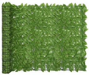315505 vidaXL Tela de varanda com folhas verdes 500x150 cm