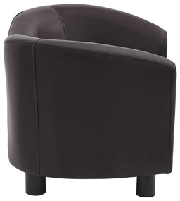 Sofá para cães 67x41x39 cm couro artificial castanho