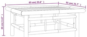 3pcs conj. lounge de jardim bambu c/ almofadões cinzento-escuro
