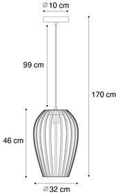 Candeeiro Pendente Design Preto com Opala IP44 - Angela Design