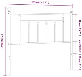Cabeceira de cama 100 cm metal preto