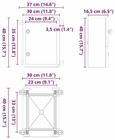Armário de Controle IP65 à Prova d'Água Cinza 30x16,5x40 cm de Plástic