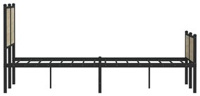 Estrutura de cama sem colchão 120x200 cm metal carvalho sonoma