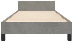 Estrutura de cama sem colchão 80x200 cm veludo cinzento-claro