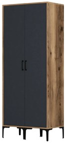 Guarda-roupa Kumsal SS – Nogueira/Antracite – 80x47,5x201,4 cm