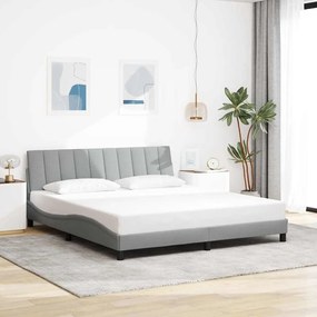 vidaXL Estrutura de cama sem colchão 180x200 cm tecido cinzento-claro
