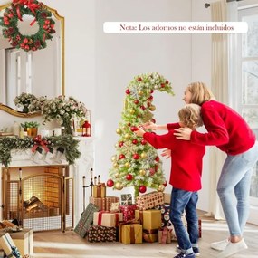 Arvore de Natal Fantasiosa de 180 cm Topo Flexível Artificial com Luzes (DECORAÇÃO NÃO INCLUIDA) para Festas e 290 Pontas de Galhos Verdes