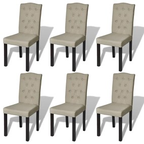 Cadeiras de jantar 6 pcs tecido cor camel