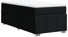 Cama com molas/colchão 80x200 cm tecido preto