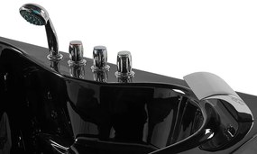 Banheira de hidromassagem de canto em acrílico preto com LED 190 x 150 cm TOCOA Beliani