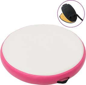 vidaXL Tapete de ginástica insuflável com bomba 100x100x15 cm PVC rosa