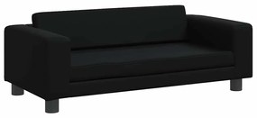 Cama para cães com extensão 100x50x30 cm couro artificial preto