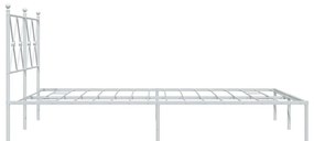 Estrutura de cama com cabeceira 140x200 cm metal branco
