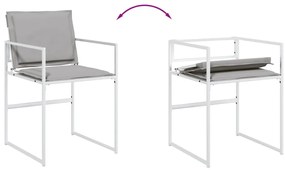 11 pcs conj. de jantar p/ jardim c/ almofadões textilene branco