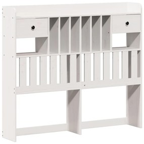 Cama com estante sem colchão 135x190 cm pinho maciço branco
