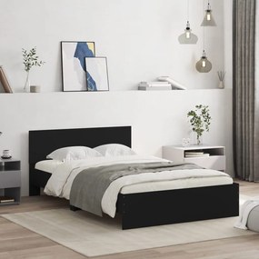 vidaXL Estrutura de cama com cabeceira 120x200 cm preto