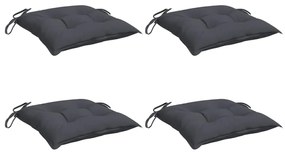 Almofadões de cadeira 4 pcs 40x40x7 cm tecido oxford antracite