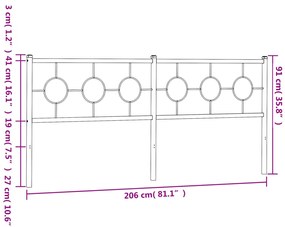 Cabeceira de cama 200 cm metal branco