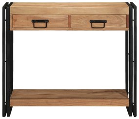 Mesa de Consola vidaXL Preta 90x33x75 cm em Madeira de Acácia Sólida e
