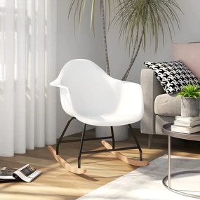 vidaXL Cadeira de baloiço PP branco