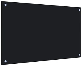 249485 vidaXL Painel anti-salpicos de cozinha 80x50 cm vidro temperado preto