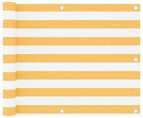 Tela de varanda 75x600 cm tecido Oxford branco e amarelo
