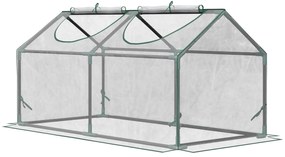 Outsunny Estufa 119x60x60cm Estufa de Jardim com 2 Janelas Enroláveis para Cultivo de Plantas Verduras Flores Transparente