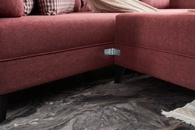 Sofá-Cama de Canto Eris – Vermelho Claret – 300x78x202 cm