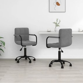 vidaXL Cadeiras de jantar giratórias 2 pcs veludo cinzento-escuro