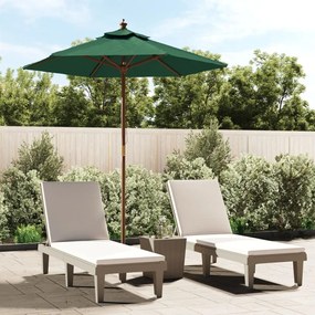 vidaXL Guarda-sol de jardim com poste de madeira 196x231 cm verde