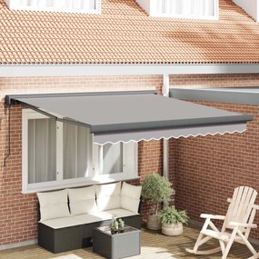 vidaXL Toldo Retrátil Cinzento-claro 300 x 250 cm Tecido e Metal