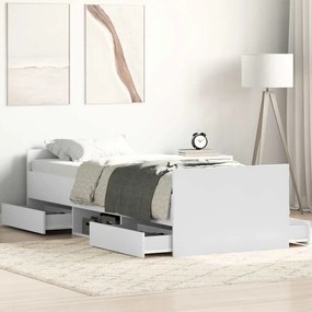 Estrutura de cama c/ painéis cabeceira e pés 100x200 cm branco
