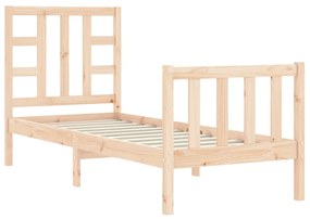 Estrutura cama de solteiro pequena c/ cabeceira madeira maciça