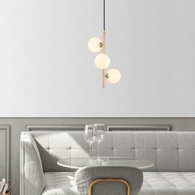 Candeeiro Chandelier Domino – Dourado – 36 x 36 x 46 cm