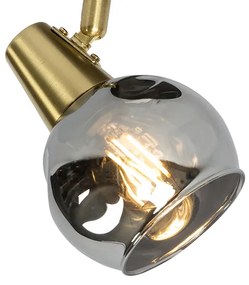 Projetores Art Deco dourado com vidro fumê - Vidro Art Deco
