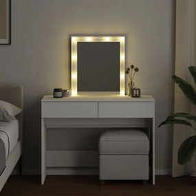 Toucador com LEDs 100x40x130 cm branco