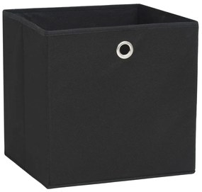 Caixas arrumação 10 pcs 28x28x28 cm tecido-não-tecido preto