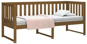 Sofá-cama 75x190 cm madeira de pinho maciça castanho mel