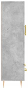 Aparador alto 69,5x31x115 cm derivados de madeira cinza-cimento