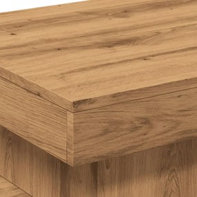 Mesa de centro com luzes LED 50x50x40 cm carvalho artisiano