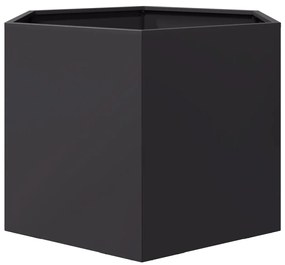 Vaso/floreira de jardim hexagonal 69x60x45 cm aço preto