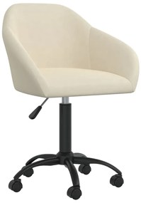 vidaXL Cadeira de jantar giratória veludo cor creme
