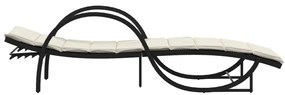Espreguiçadeiras com mesa 2 pcs vime PE preto